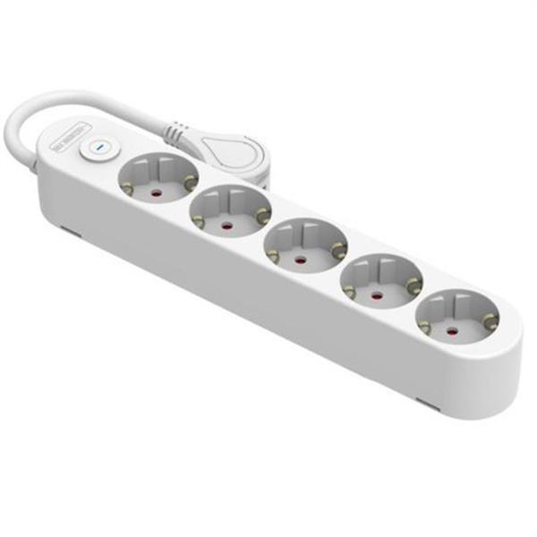 SILVER ELECTRONICS 48445 Base eléctrica multienchufe PROTEK PLUS 5 tomas con interruptor cable 1,5m IP20 blanco