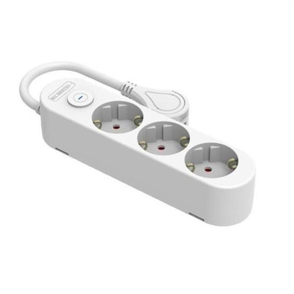 SILVER ELECTRONICS 48443 Base eléctrica multienchufe PROTEK PLUS 3 tomas con interruptor cable 1,5m IP20 blanco