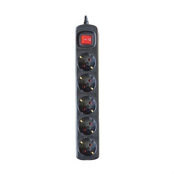 SILVER ELECTRONICS 9645 Base eléctrica multienchufe PROTEK CLASSIC 5 tomas con interruptor cable 1,5m IP20 negro