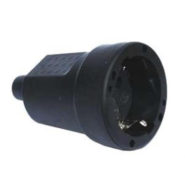 SILVER ELECTRONICS 9231 Clavija schuko hembra 16A 4,8mm TT lateral IP20 caucho negro granel