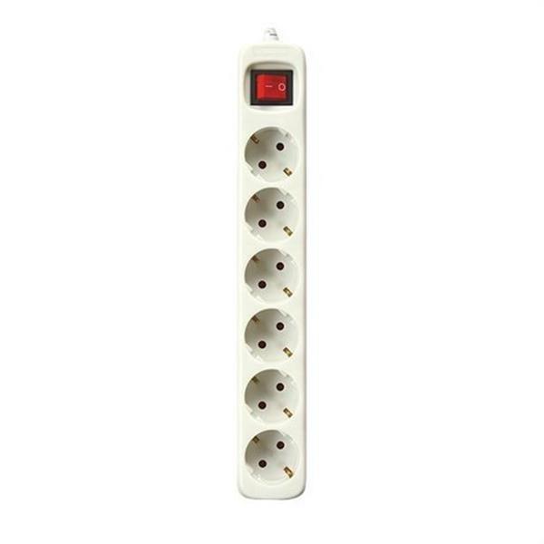 SILVER ELECTRONICS 9636 Base eléctrica multienchufe PROTEK CLASSIC 6 tomas con interruptor cable 1,5m IP20 blanco
