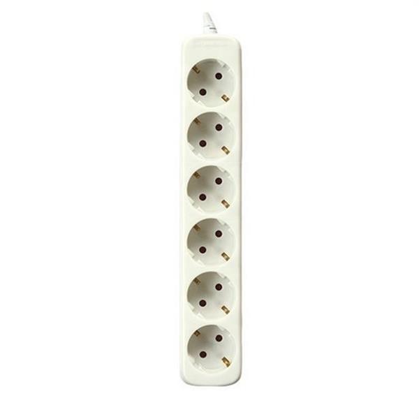 SILVER ELECTRONICS 9626 Base eléctrica multienchufe PROTEK CLASSIC 6 tomas sin interruptor cable 1,5m IP20 blanco