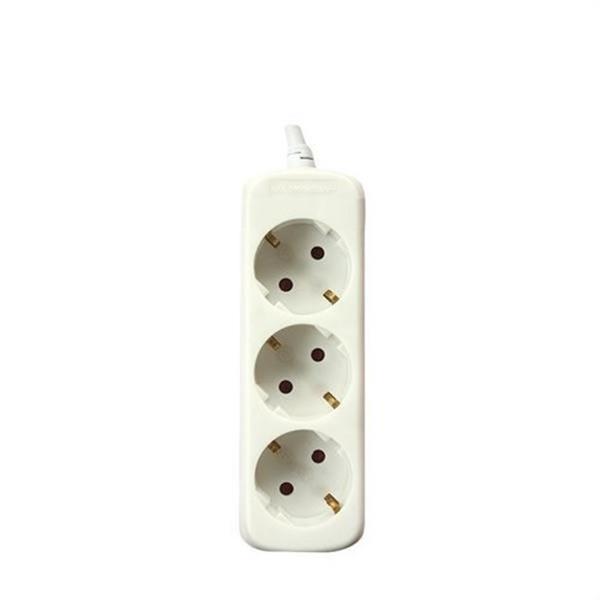 SILVER ELECTRONICS 9623 Base eléctrica multienchufe PROTEK CLASSIC 3 tomas sin interruptor cable 1,5m IP20 blanco