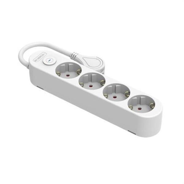 SILVER ELECTRONICS 48444 Base eléctrica multienchufe PROTEK PLUS 4 tomas con interruptor cable 1,5m IP20 blanco