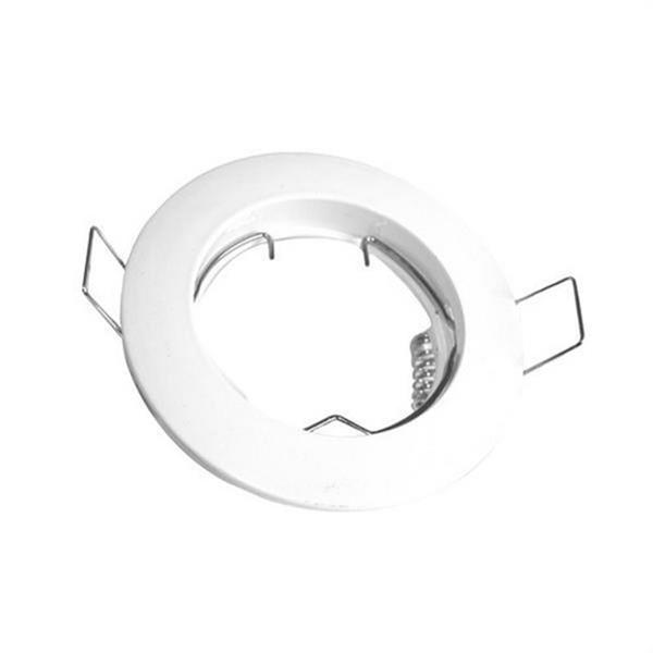 SILVER ELECTRONICS 910601 Aro circular fijo ZAMK 6G diámetro 78mm corte 55mm acabado blanco (GU10 incluido)