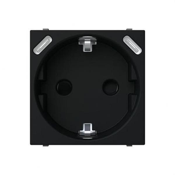 NIESSEN N2288.3 NT Base de enchufe Schuko +USB-C+C - 2 módulos negro mate