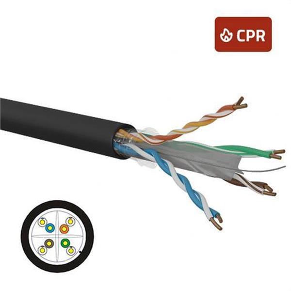 OPENETICS 168F2 Cable Cat. 6 UTP rígido para exterior PE Fca negro (en caja 305m)