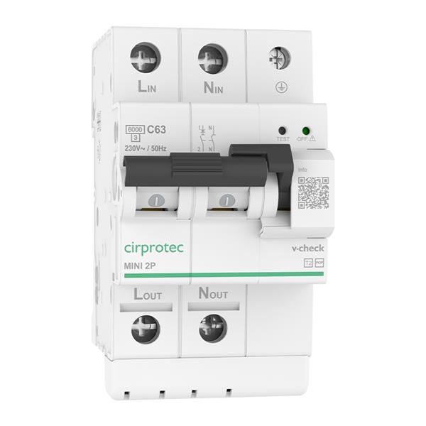 CIRPROTEC 79706109 Protector contra sobretensiones combinadas (UNE-EN IEC 63052) (P+T) IGA de 63A tipo 2 15kA 