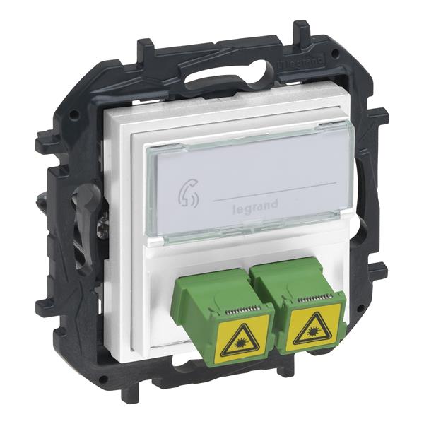 LEGRAND 864144B Frontal Niloé Step bases telefónicas e informáticas fibra óptica blanco mate