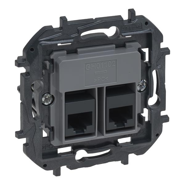 LEGRAND 864043B Base telefónica e informática doble RJ45 Niloé Step Cat.6 UTP