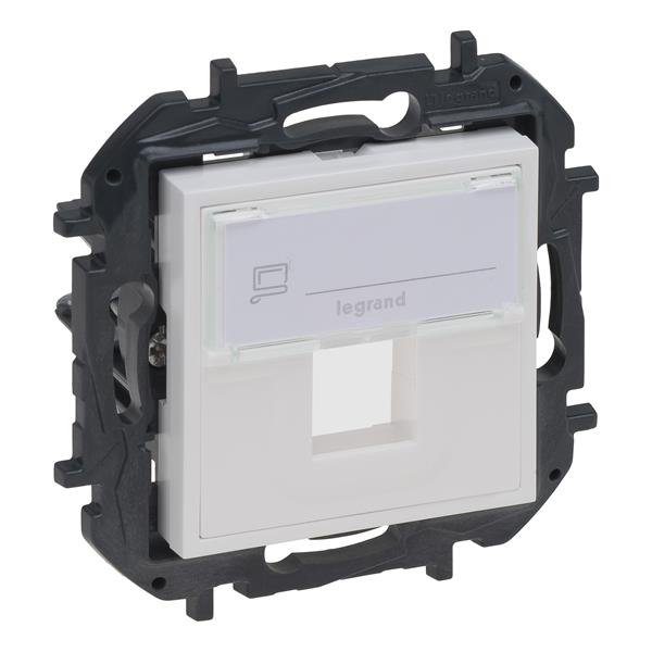 LEGRAND 863187B Adaptador individual para conectores RJ45 tipo keystone Niloé Step blanco mate
