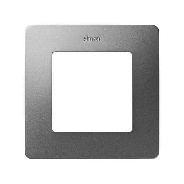 SIMON 8200610-093 Marco SIMON DETAIL 82 con 1 elemento aluminio frio base blanco