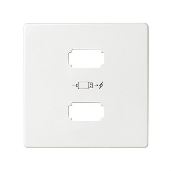 SIMON 8201096-030 Placa Simon 82 para cargador 2xUSB 5V corriente con tinua tipo-A blanco