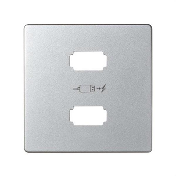 SIMON 8201096-033 Placa Simon 82 para cargador 2xUSB 5V corriente con tinua tipo-A aluminio