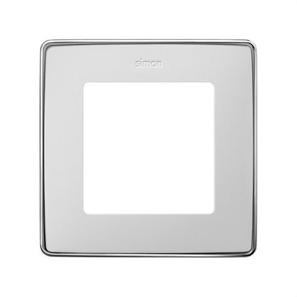 SIMON 8201610-244 Marco SIMON DETAIL 82 con 1 elemento blanco base en cromo