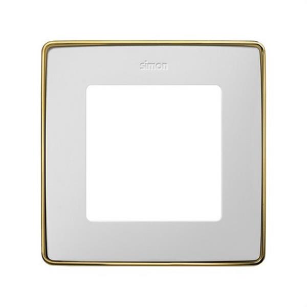SIMON 8201610-245 Marco SIMON DETAIL 82 con 1 elemento blanco base oro