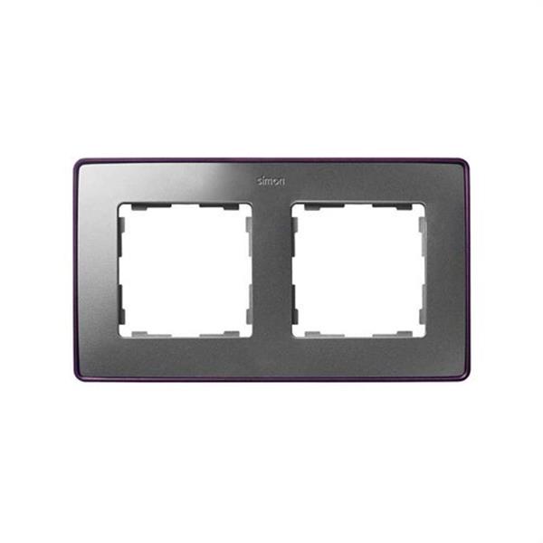 SIMON 8201620-254 Marco SIMON DETAIL 82 con 2 elementos aluminio frio base morado