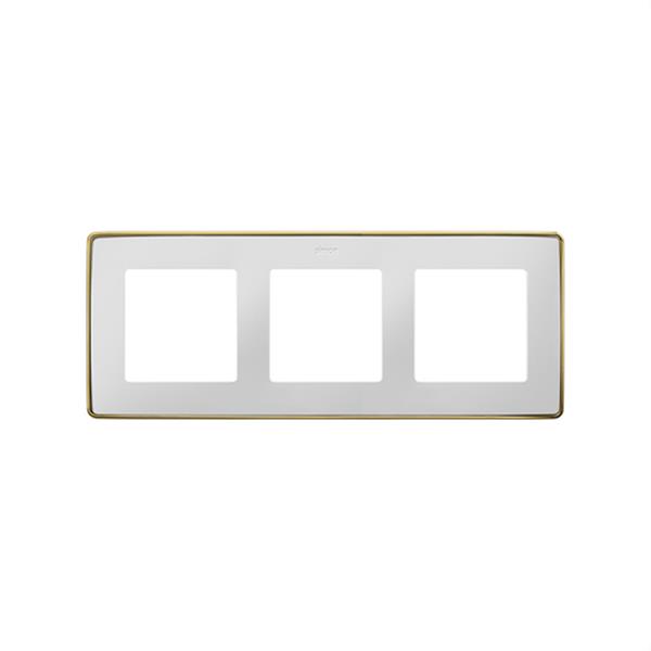 SIMON 8201630-245 Marco SIMON DETAIL 82 con 3 elementos blanco base oro