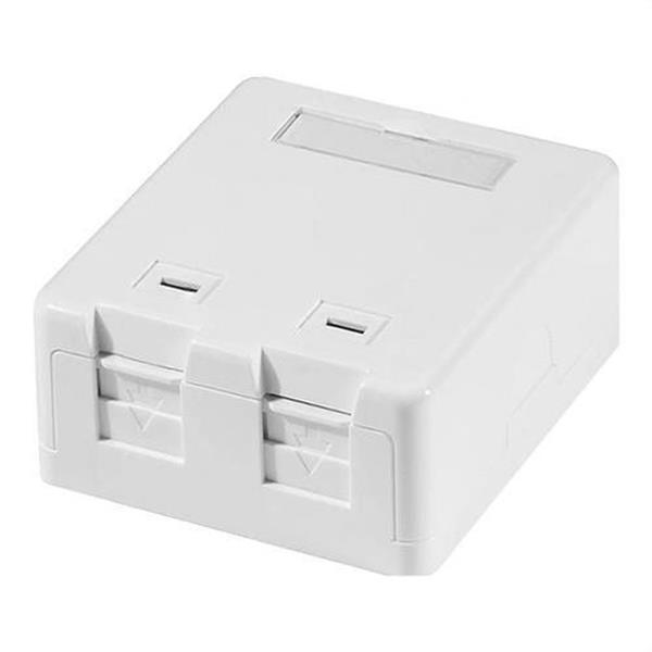 OPENETICS 56041 Roseta doble con tapa antipolvo para 2 keystone jack