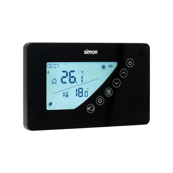 SIMON AF521103 Termostato Digital Progr. Semanal Negro