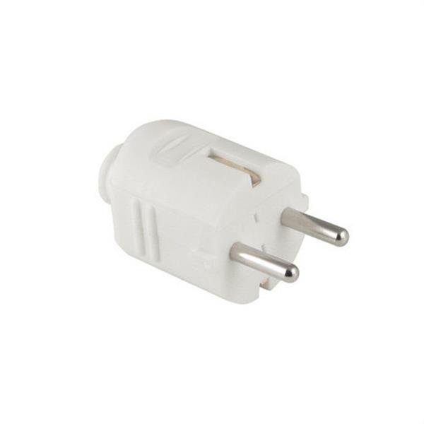 SIMON CL107509 Clavija con salida recta y toma tierra lateral 16A 250V blanco