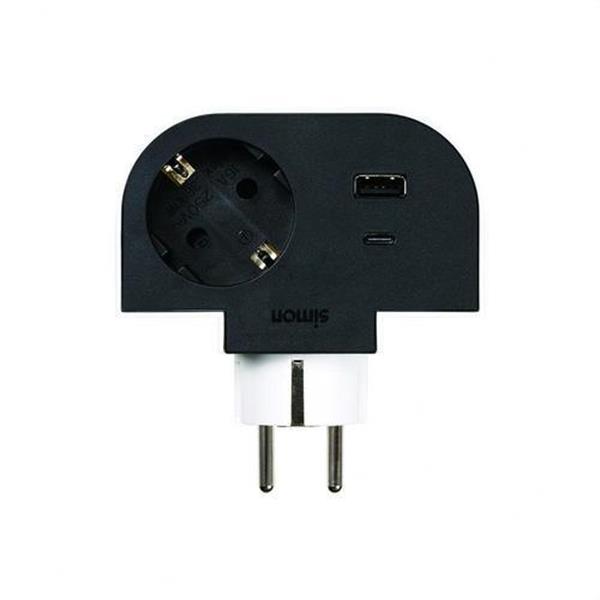SIMON CL610310 Adaptador giratorio PLUG1T+USB A+C 33W