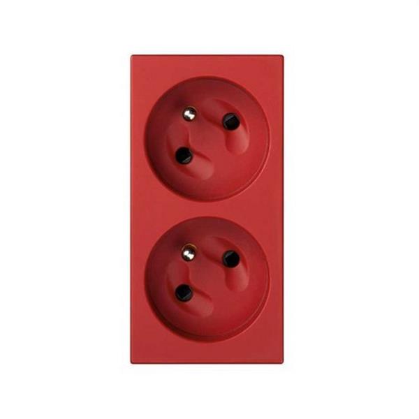 SIMON 50000458-037 Base enchufe doble francesa 500 CIMA embornado tornillo rápido rojo